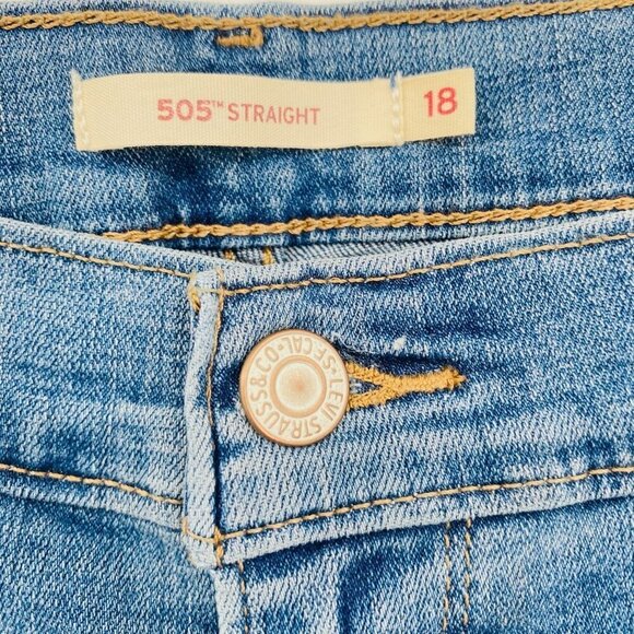 Levi's Womens 505 Straight Leg Jeans Light Wash 34 Stretchy - Picture 4 of 6